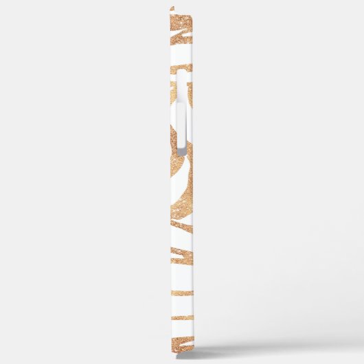 Elegant Gold Glitter Zebra White Animal Print Case-Mate iPhone Case (Achterkant / Links)