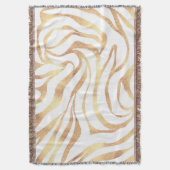 Elegant Gold Glitter Zebra White Animal Print Deken (Voorkant Verticaal)