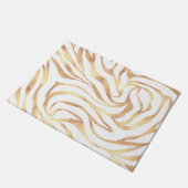 Elegant Gold Glitter Zebra White Animal Print Deurmat (Schuin)