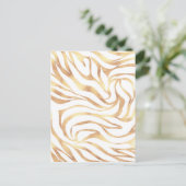 Elegant Gold Glitter Zebra White Animal Print Feestdagenkaart (Staand voorkant)