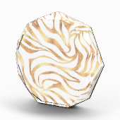 Elegant Gold Glitter Zebra White Animal Print Fotoblokken (Rechts)