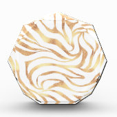 Elegant Gold Glitter Zebra White Animal Print Fotoblokken (Voorkant)