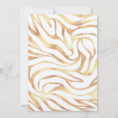 Elegant Gold Glitter Zebra White Animal Print Kaart (Achterkant)