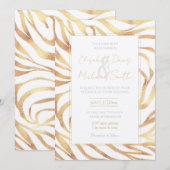 Elegant Gold Glitter Zebra White Animal Print Kaart (Voorkant / Achterkant)