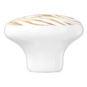 Elegant Gold Glitter Zebra White Animal Print Keramische Knop (Zijkant)