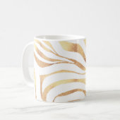 Elegant Gold Glitter Zebra White Animal Print Koffiemok (Voorkant links)