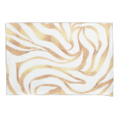 Elegant Gold Glitter Zebra White Animal Print Kussensloop (Voorkant-Links)