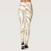 Elegant Gold Glitter Zebra White Animal Print Leggings (Achterkant)