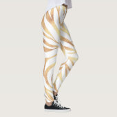 Elegant Gold Glitter Zebra White Animal Print Leggings (Rechts)