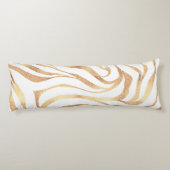 Elegant Gold Glitter Zebra White Animal Print Lichaamskussen (Achterkant)