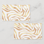 Elegant Gold Glitter Zebra White Animal Print Visitekaartje (Voorkant / Achterkant)