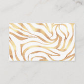 Elegant Gold Glitter Zebra White Animal Print Visitekaartje (Voorkant)