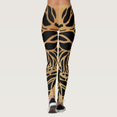 Elegant Gold Glitter-Zebra zwarte proefdruk Leggings (Achterkant)