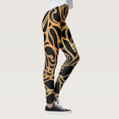 Elegant Gold Glitter-Zebra zwarte proefdruk Leggings (Rechts)