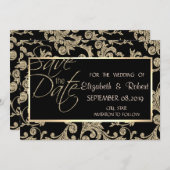 Elegant Gold Glitter zwenkt de datum op Save The Date (Voorkant / Achterkant)