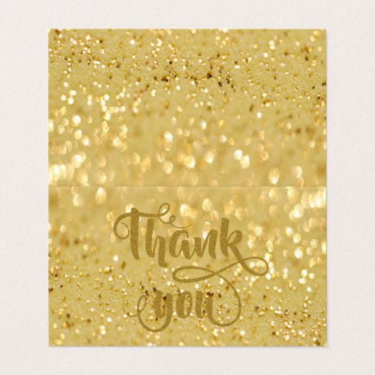 Elegant Gold Glittery Bokeh Hartelijk dank voor uw Visitekaartje (Buitenkant ongevouwen)
