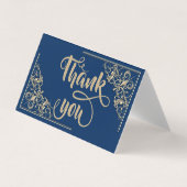 Elegant Gold Glittery Navy Blue - Hartelijk dank - Visitekaartje (Voorkant)
