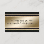 Elegant Gold Glittery Stripes Black Floral Mixer Visitekaartje (Achterkant)