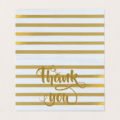 Elegant Gold Glittery Stripes Hartelijk dank voor Visitekaartje (Buitenkant ongevouwen)