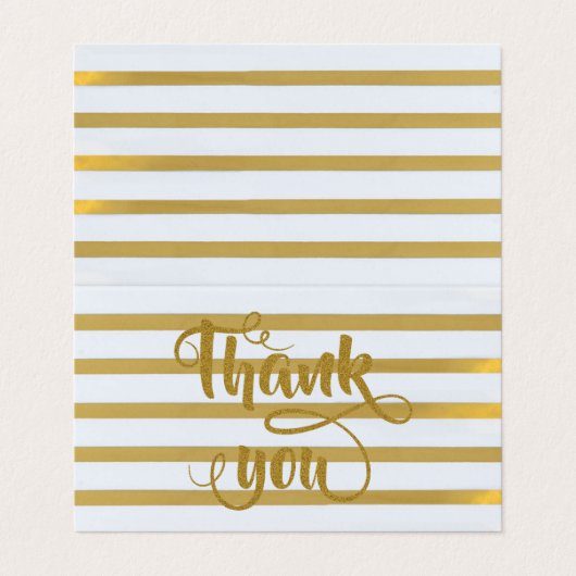 Elegant Gold Glittery Stripes Hartelijk dank voor Visitekaartje (Buitenkant ongevouwen)