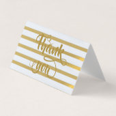 Elegant Gold Glittery Stripes Hartelijk dank voor Visitekaartje (Voorkant)