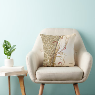 Elegant Gold Glittery Swirls Kussen