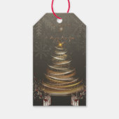  Elegant Gold  glow Christmas Tree Cadeaulabel (Voorkant)