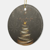  Elegant Gold  glow Christmas Tree Keramisch Ornament (Links)