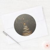  Elegant Gold  glow Christmas Tree Ronde Sticker (Envelop)