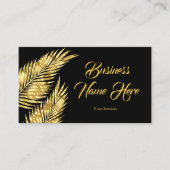 Elegant Gold Golden Palms zwart Visitekaartje (Voorkant)