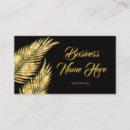 Elegant Gold Golden Palms zwart Visitekaartje
