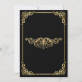 Elegant gold Gothic Halloween wedding Invitation Kaart (Achterkant)