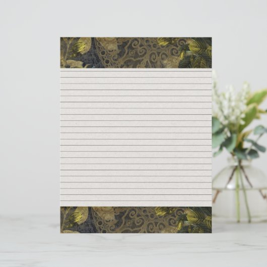 Elegant Gold Gothic Night Lined Recippage Insert (Staand voorkant)