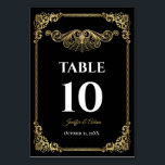 Elegant gold Gothic Wedding Table number Kaart<br><div class="desc">Gothic Halloween Alternative Wedding Table Number</div>
