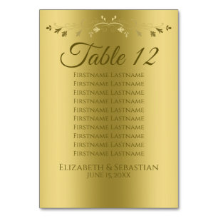 Elegant Gold Gradient Wedding Seding Chart Kaart