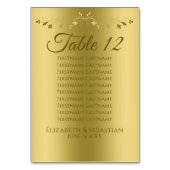Elegant Gold Gradient Wedding Seding Chart Kaart (Achterkant)
