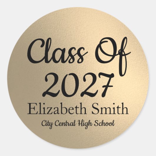 Elegant Gold Graduation Envelope Seals Ronde Sticker (Voorkant)