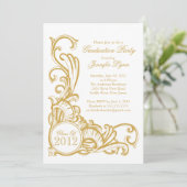 Elegant  Gold Graduation Party Invitation Kaart (Staand voorkant)