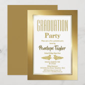 Elegant Gold Graduation Party Kaart (Voorkant / Achterkant)