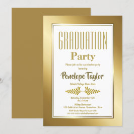 Elegant Gold Graduation Party Kaart