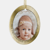 Elegant Gold Grandouders First Kerstfoto Keramisch Ornament (Rechts)