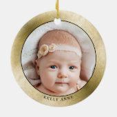 Elegant Gold Grandouders First Kerstfoto Keramisch Ornament (Achterkant)