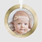 Elegant Gold Grandouders First Kerstfoto Ornament (achterkant)