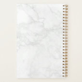 Elegant Gold Gray White Marble Personalized Planner (Achterkant)