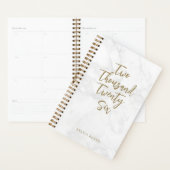 Elegant Gold Gray White Marble Personalized Planner (Display)