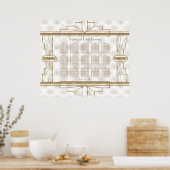 Elegant Gold Great Gatsby Wedding Seding Chart Poster (Keuken)