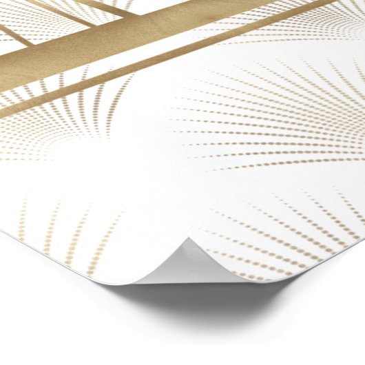 Elegant Gold Great Gatsby Wedding Seding Chart Poster (Hoek)