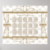 Elegant Gold Great Gatsby Wedding Seding Chart Poster (Voorkant)
