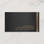 Elegant Gold Greek Meander Key Monogram Visitekaartje (Achterkant)