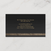 Elegant Gold Greek Meander Key Monogram Visitekaartje (Achterkant)